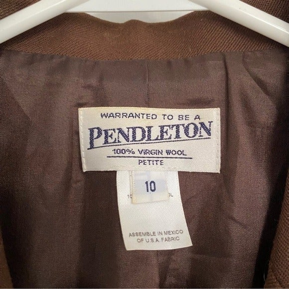 Pendleton Wool Blend Blazer Brown Size 10 Petite - Picture 4 of 8